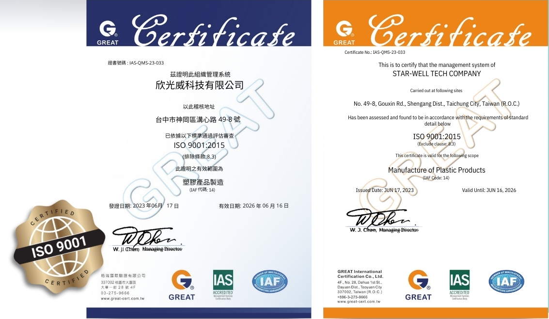 ISO 9001:2015 認證